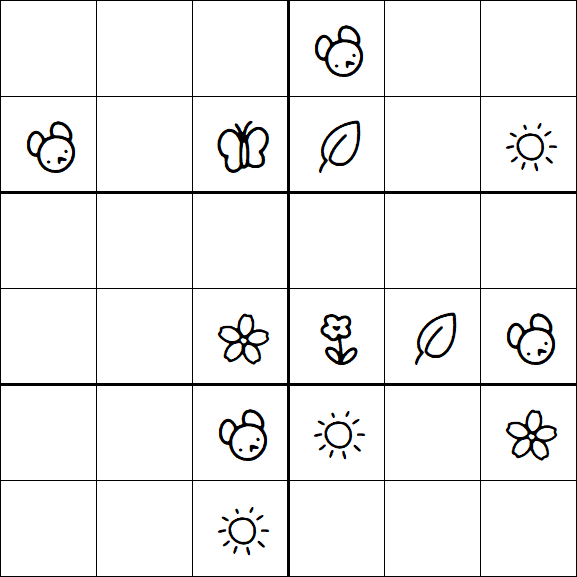 Kids Sudoku 6x6 - Medium