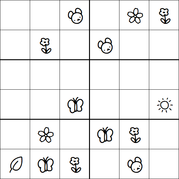 Kids Sudoku 6x6 - Medium