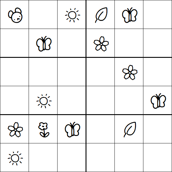 Kids Sudoku 6x6 - Medium