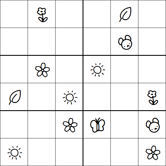 Kids Sudoku 6x6 - Medium