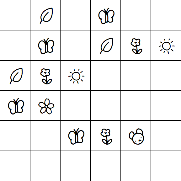 Kids Sudoku 6x6 - Medium