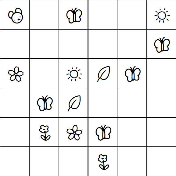 Kids Sudoku 6x6 - Medium