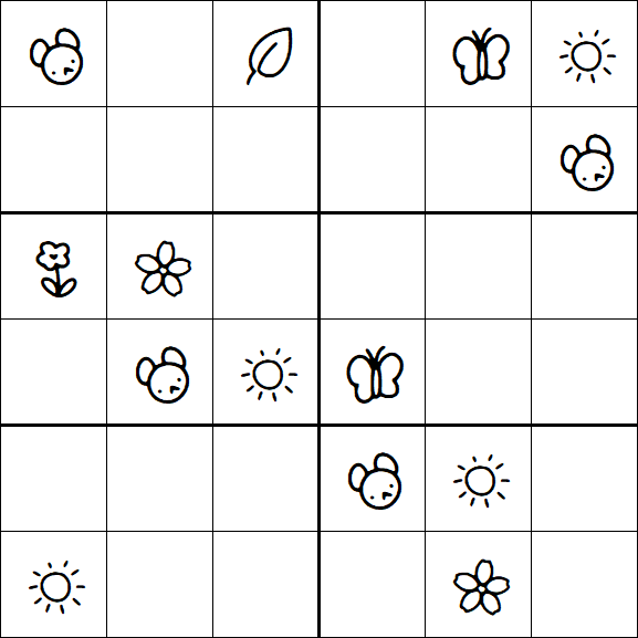 Kids Sudoku 6x6 - Medium