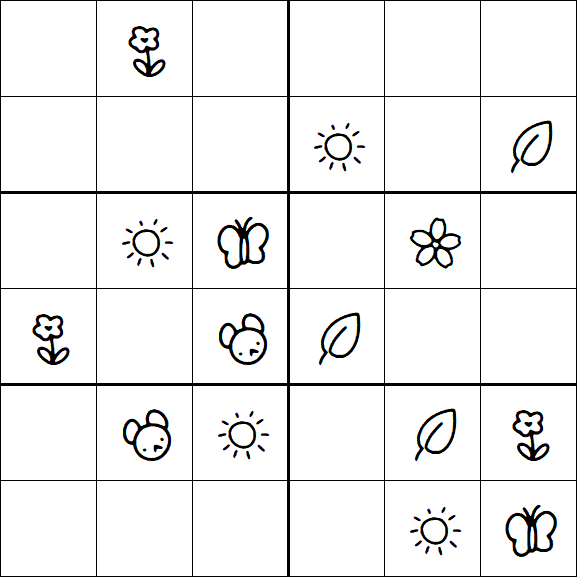Kids Sudoku 6x6 - Medio