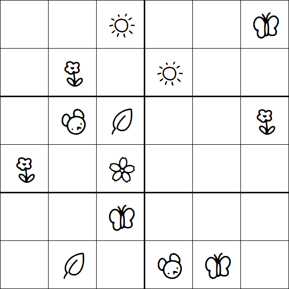 Kids Sudoku 6x6 - Medium