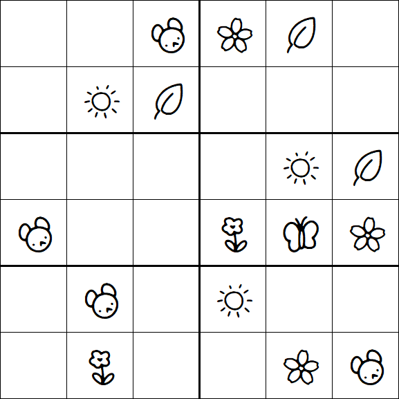 Kids Sudoku 6x6 - Medium