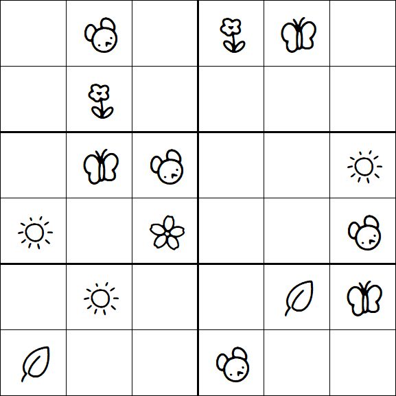 Kids Sudoku 6x6 - Medium