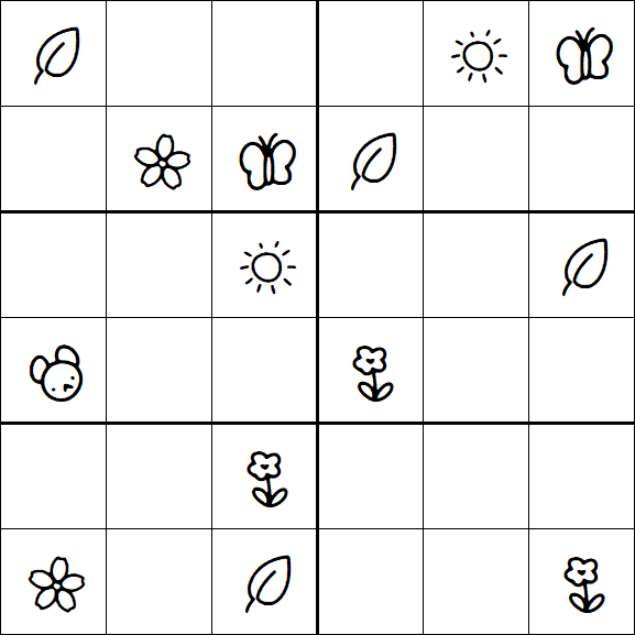 Kids Sudoku 6x6 - Medium