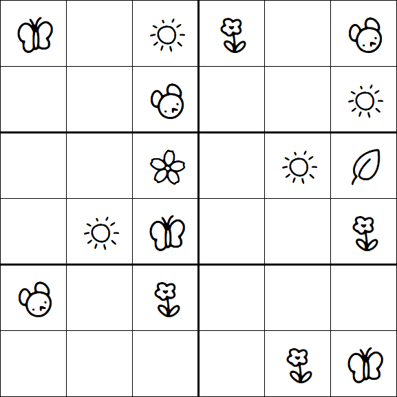 Kids Sudoku 6x6 - Medium