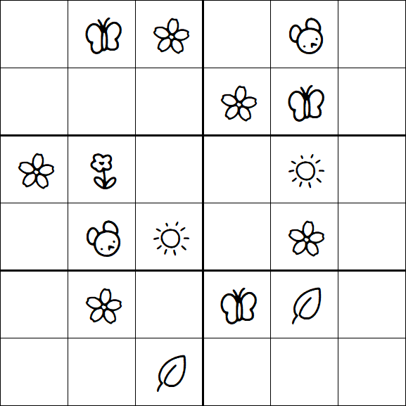 Kids Sudoku 6x6 - Medium
