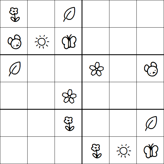 Kids Sudoku 6x6 - Medium