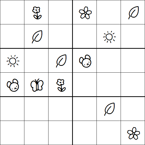 Kids Sudoku 6x6 - Moyen