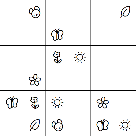 Kids Sudoku 6x6 - Moyen