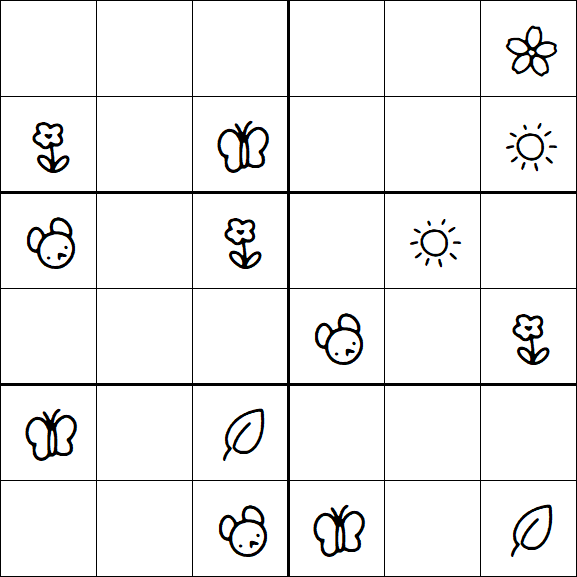 Kids Sudoku 6x6 - Medio