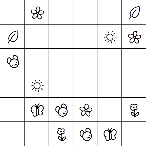 Kids Sudoku 6x6 - Moyen