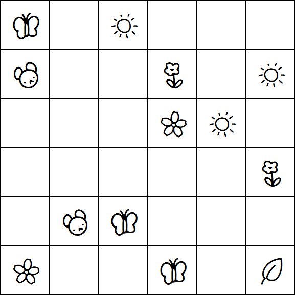Kids Sudoku 6x6 - Medio
