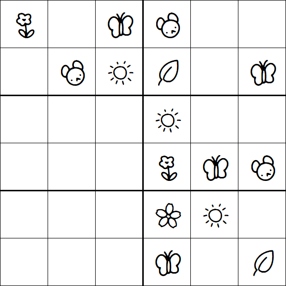 Kids Sudoku 6x6 - Medio
