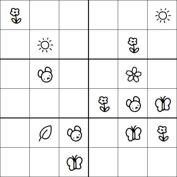 Kids Sudoku 6x6 - Medio