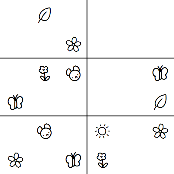 Kids Sudoku 6x6 - Medio