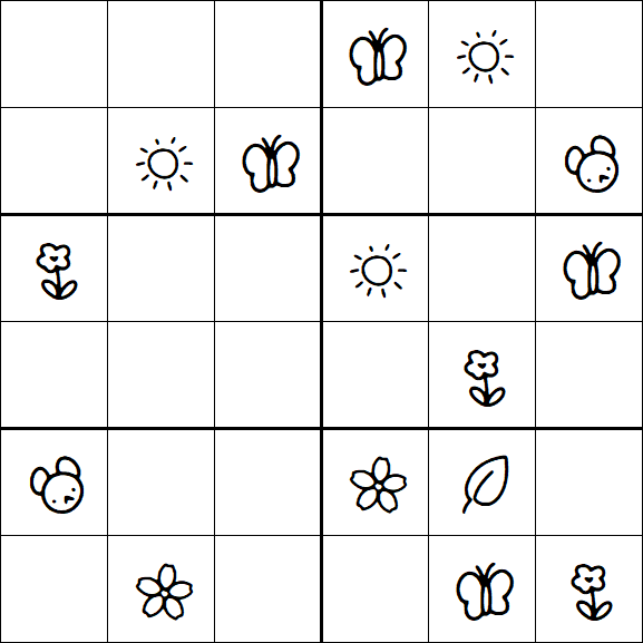 Kids Sudoku 6x6 - Medio