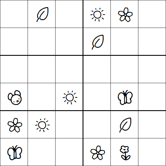 Kids Sudoku 6x6 - Medium