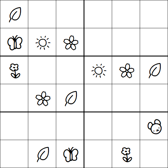 Kids Sudoku 6x6 - Medium