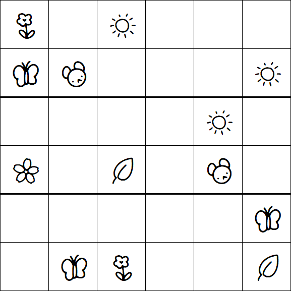 Kids Sudoku 6x6 - Medio