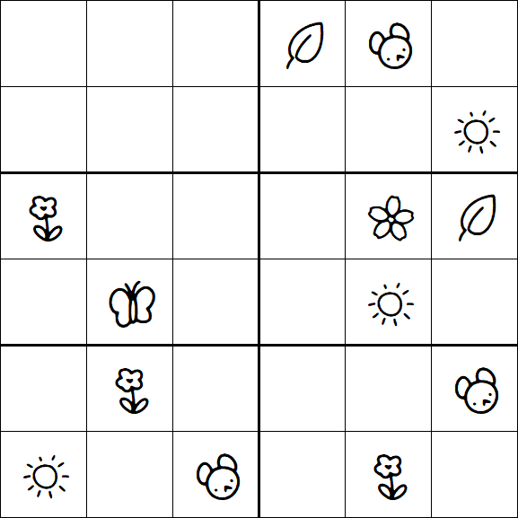 Kids Sudoku 6x6 - Medium