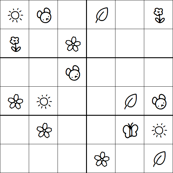 Kids Sudoku 6x6 - Medium