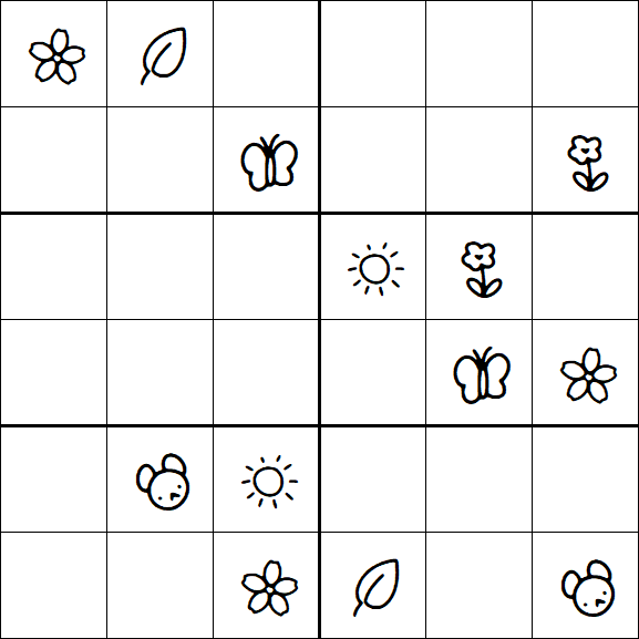 Kids Sudoku 6x6 - Medium