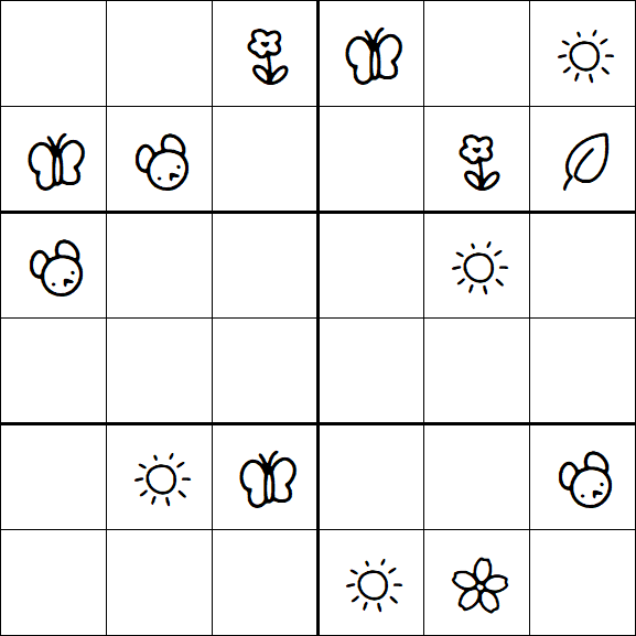 Kids Sudoku 6x6 - Moyen