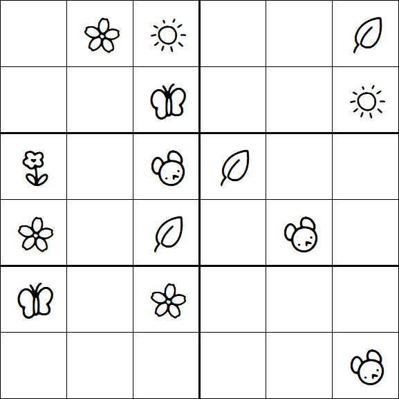 Kids Sudoku 6x6 - Medium