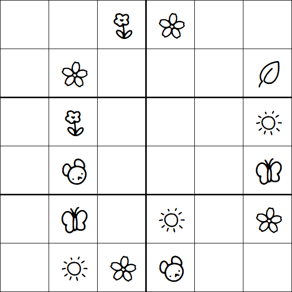 Kids Sudoku 6x6 - Medium