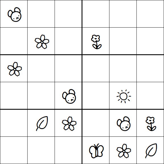 Kids Sudoku 6x6 - Medium