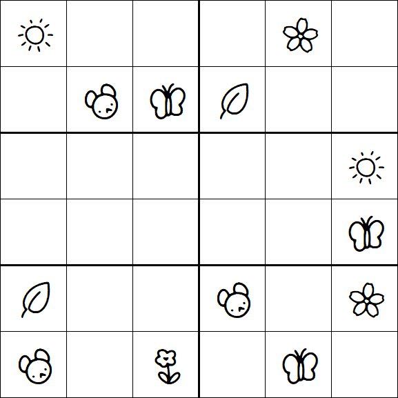 Kids Sudoku 6x6 - Medium