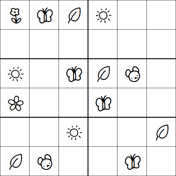 Kids Sudoku 6x6 - Medium