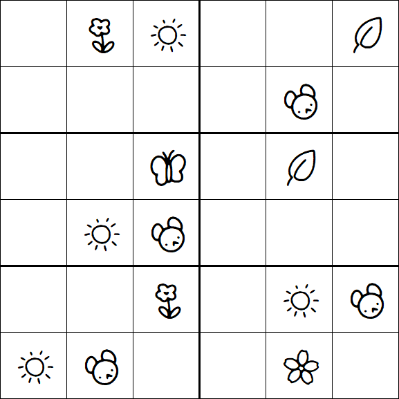 Kids Sudoku 6x6 - Medium