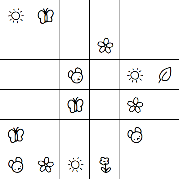 Kids Sudoku 6x6 - Medium