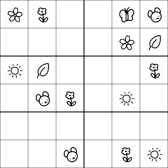 Kids Sudoku 6x6 - Moyen