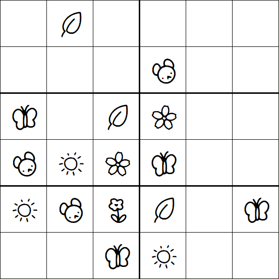 Kids Sudoku 6x6 - Moyen