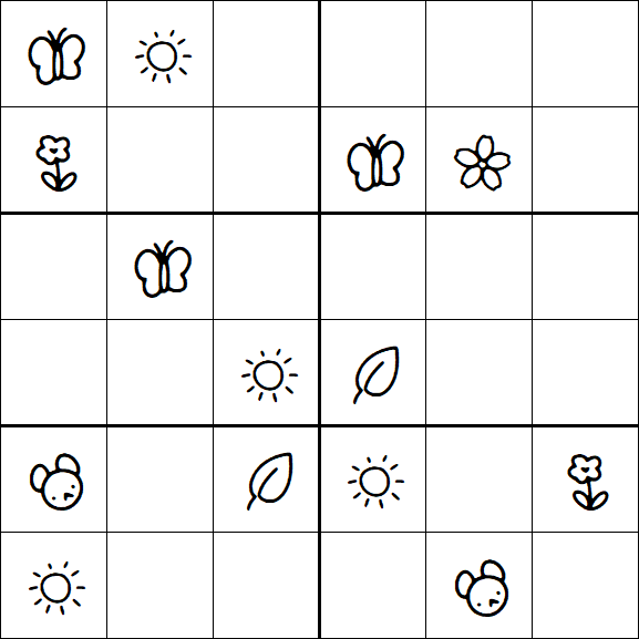 Kids Sudoku 6x6 - Moyen
