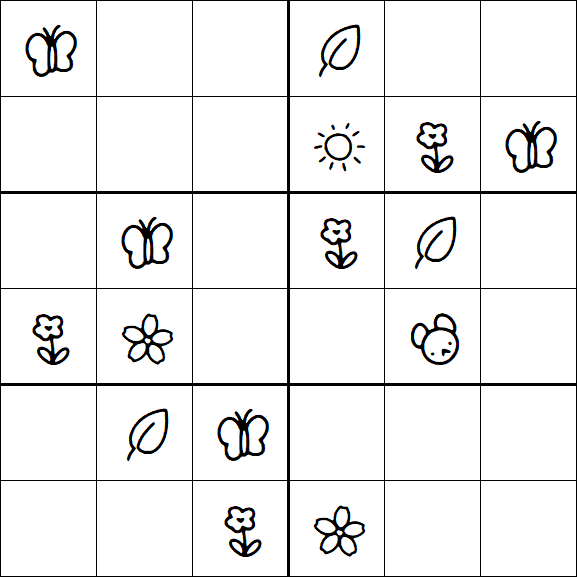 Kids Sudoku 6x6 - Moyen