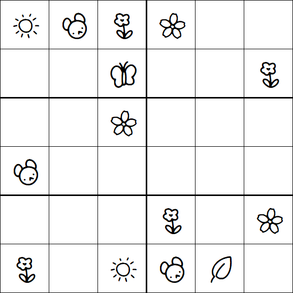 Kids Sudoku 6x6 - Moyen