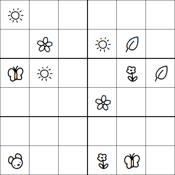 Kids Sudoku 6x6 - Moyen