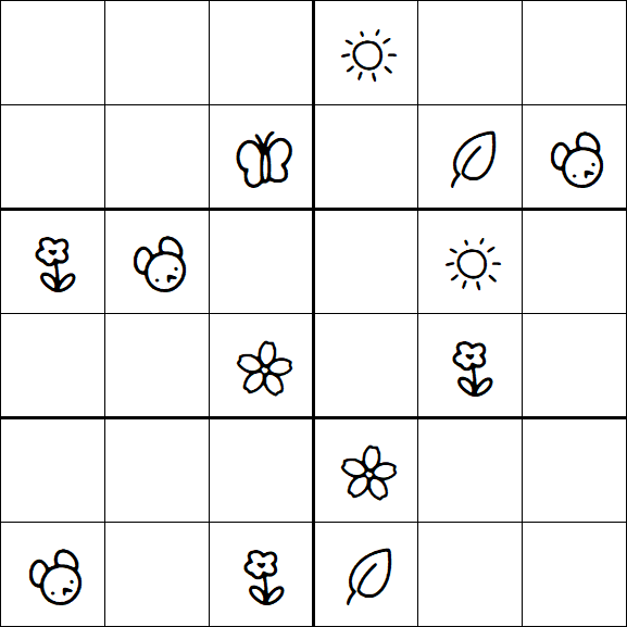 Kids Sudoku 6x6 - Medium