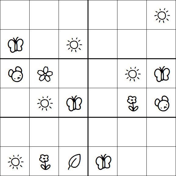 Kids Sudoku 6x6 - Moyen