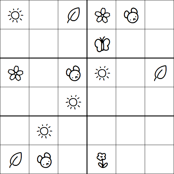 Kids Sudoku 6x6 - Moyen