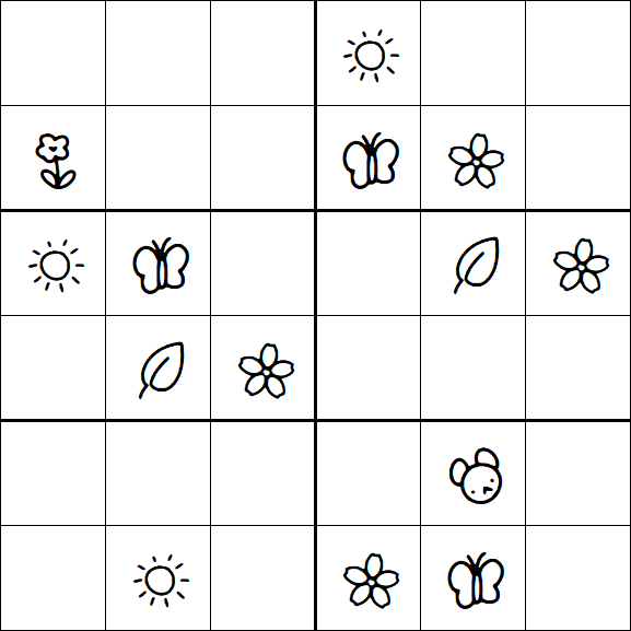 Kids Sudoku 6x6 - Moyen