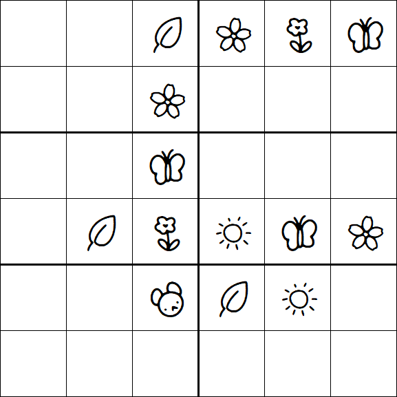 Kids Sudoku 6x6 - Moyen