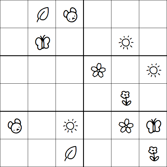 Kids Sudoku 6x6 - Moyen